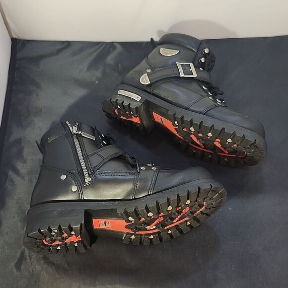 MILWAUKEE MOTORCYCLE CLOTHING COMPANY MB433 MEN'S BLACK ROAD CAPTAIN BOOT - Picture 12 of 16